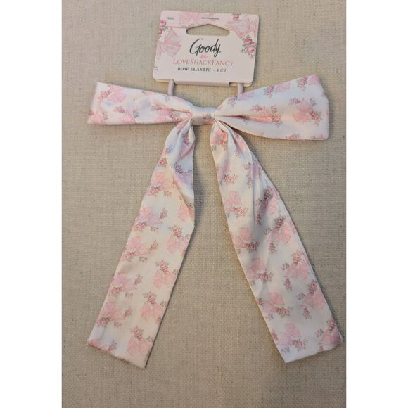 Goody x LoveShackFancy Ruffle Bow Hair Elastic - Rosa Beaux Pink - Picture 2 of 2